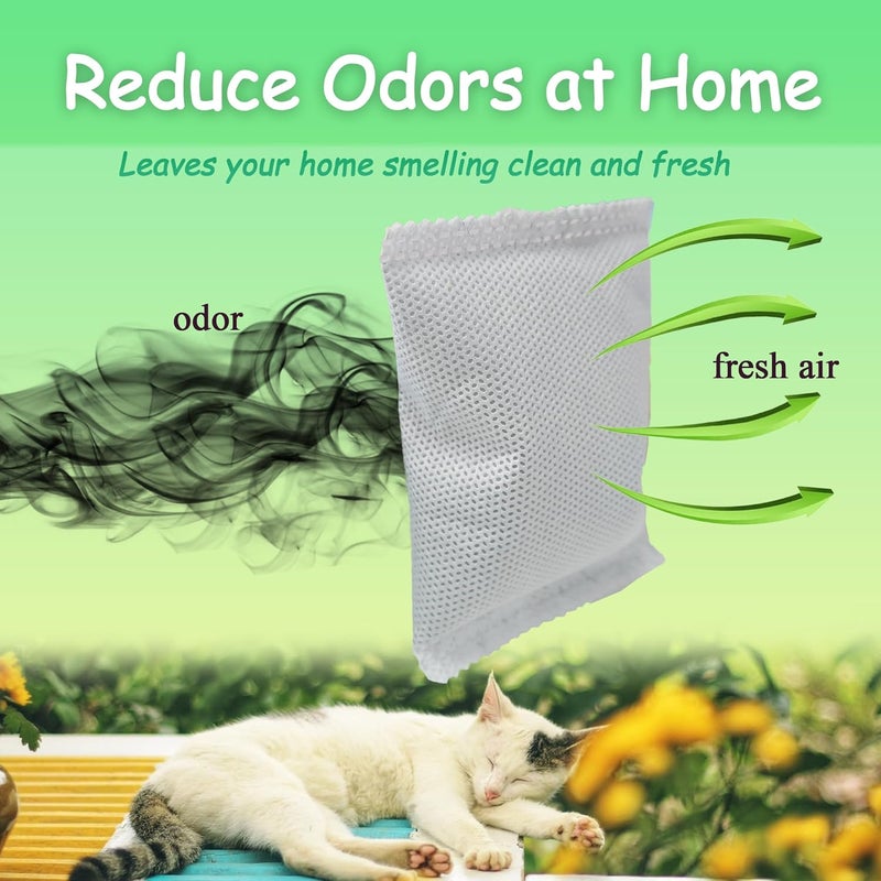 PurifyLogix Activated Charcoal Odor Absorber Bags Compatible with OKSOTY Stainless Steel Cat Litter Box, Natural Coconut shell Charcoal Bags, Absorb Odors/Control Damp from Pets/Keep Home Fresh（6PCS） - Image 4
